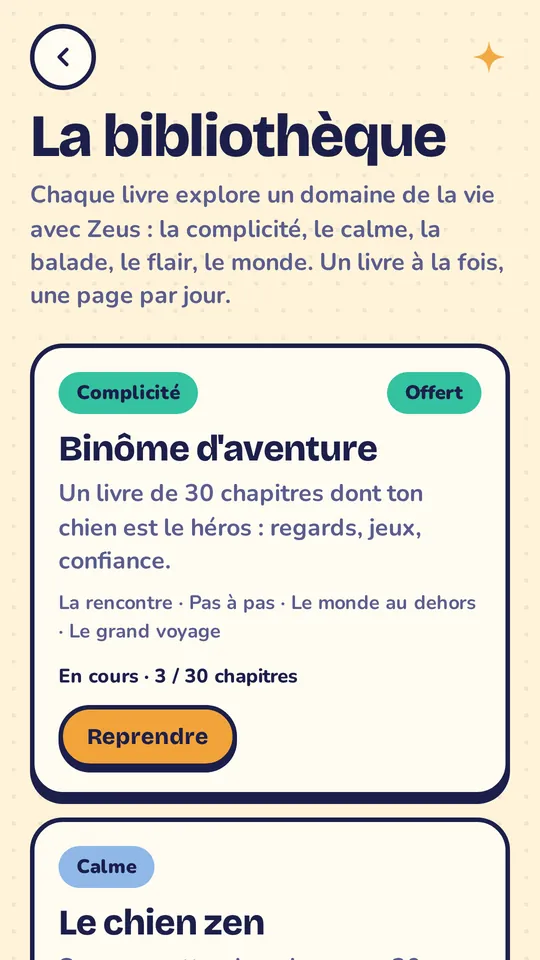 La bibliothèque des livres Ouaf : complicité, calme, balade, flair, monde